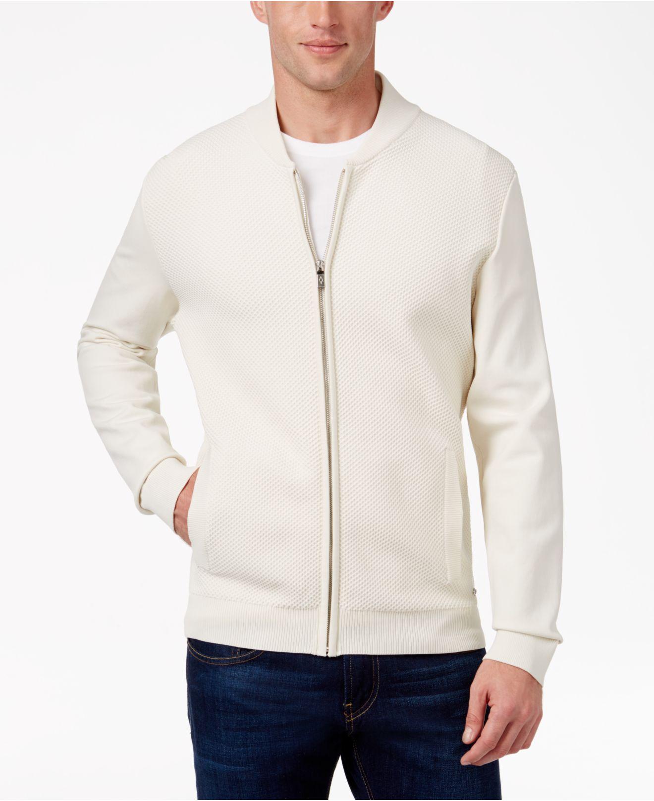 Lyst Alfani Men's Lightweight Waffleknit Sweater Jacket in White for Men